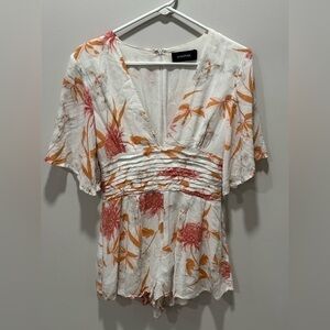Minkpink Women’s White Floral Romper Size Small